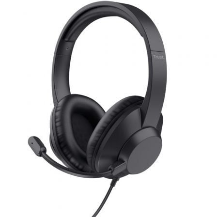 Auriculares Trust Ayda Max/ con Micrófono/ Jack 3.5/ Negros